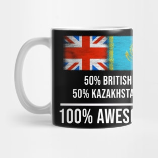 50% British 50% Kazakhstani 100% Awesome - Gift for Kazakhstani Heritage From Kazakhstan Mug